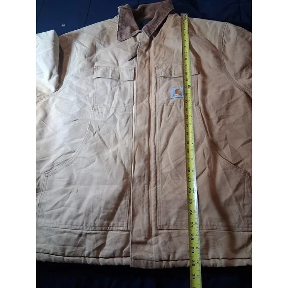 Distressed Carhartt Detroit Jacket 4XL‎ Black Quilt Lined
